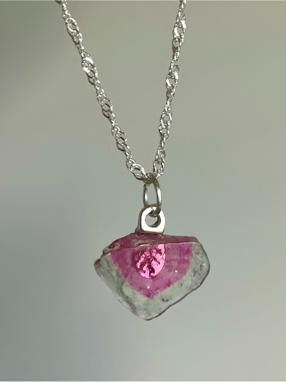 Natural Watermelon Tourmaline Pendant Slice Watermelon Tourmaline Slice Specimen